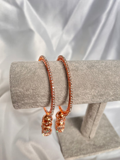 Glass Rose Gold bangles