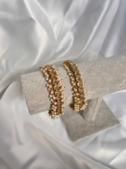 Gold Pearl Cluster Bangles