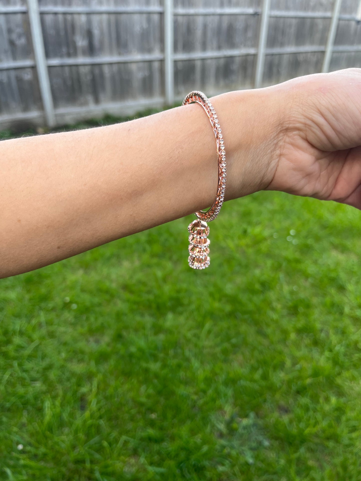 Glass Rose Gold bangles