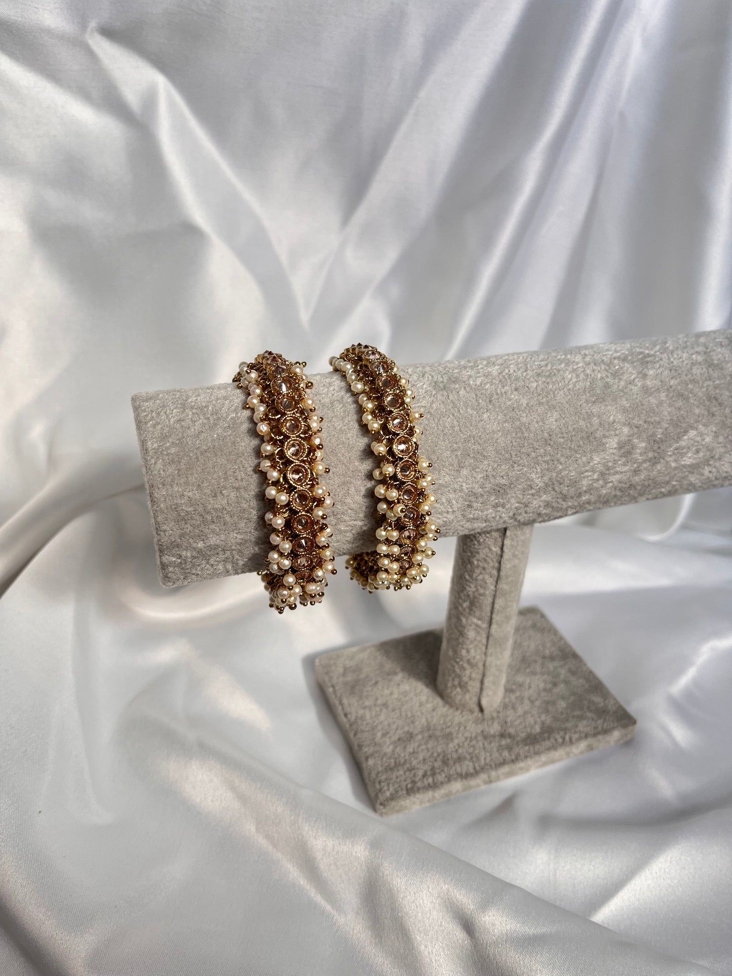 Gold Pearl Cluster Bangles