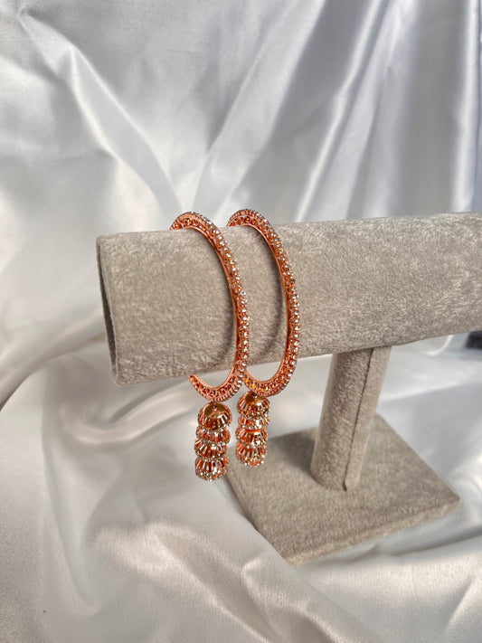 Glass Rose Gold bangles