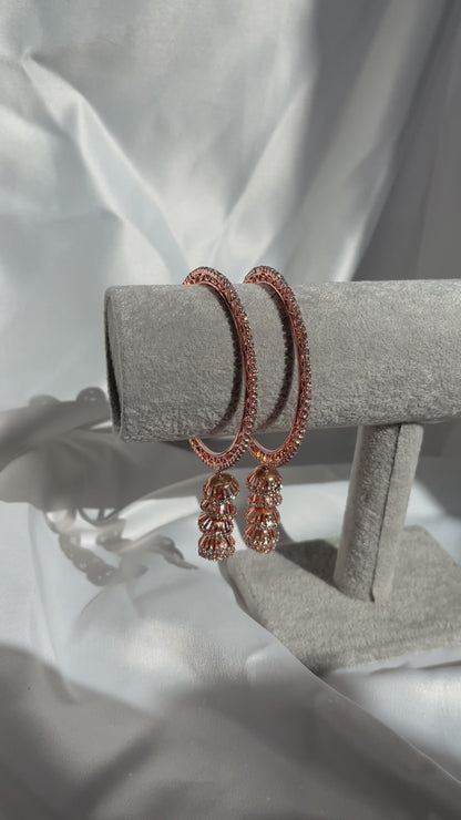 Glass Rose Gold bangles